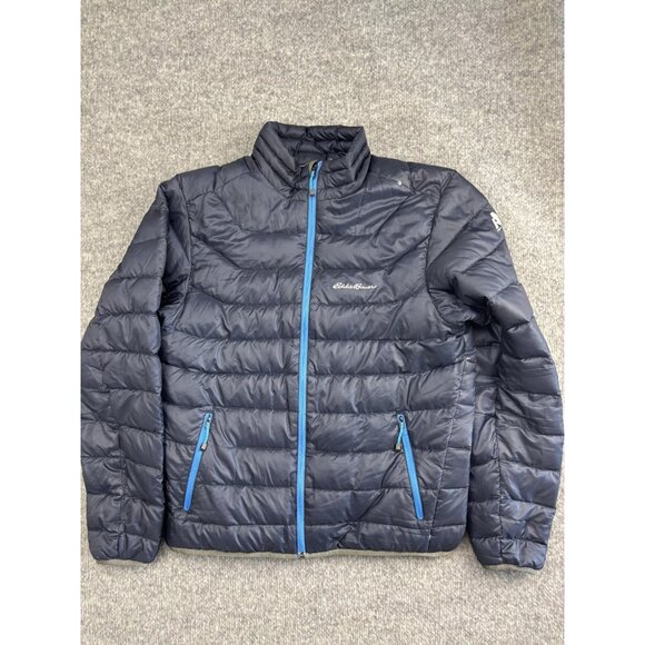 Eddie Bauer First Ascent Jacket Mens Medium Navy Blue Down Puffer Insulated Coat - Picture 1 of 9